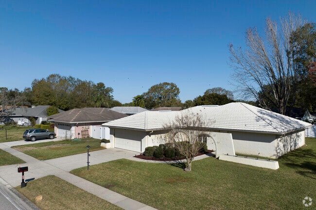Row of homes in the Pebble Creek Village neighborhood.