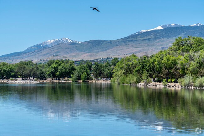 Virginia Lake has the beautiful Carson Mountain Range as a backdrop when looking South.