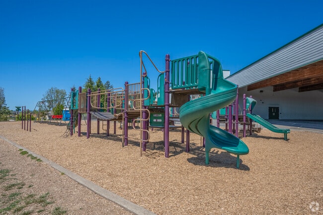 Colorful Playgrounds at Scholls Heights Elementary School in Beaverton, Oregon.