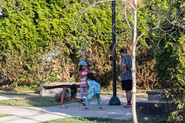 East End Community Park provides a small neighborhood plaza for families to gather.