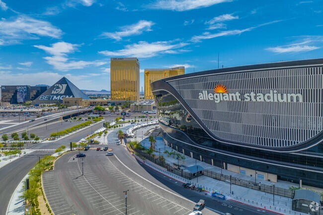 Allegiant Stadium in the West of the Strip is home to the Las Vegas Raiders.