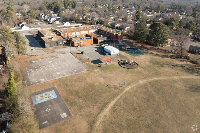 An aerial view of Elizabeth D. Redd Elementary School.