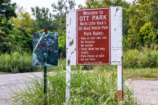 Ott Park features off-road riding areas east of Little Rock.