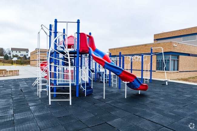 Patriot Elementary School has a large play area for kids.