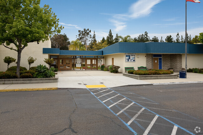 A view of the gate entrance of Highland Ranch Elementary School in Carmel Mountain.