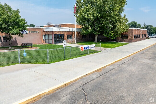 Bus loading zone at Union High School.