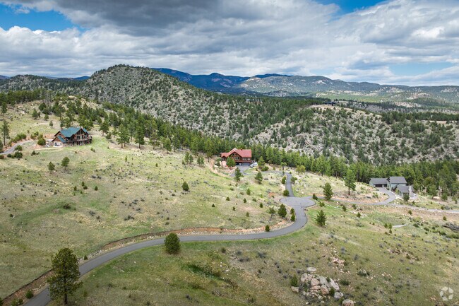 Contemporary mountain homes dot the hillside in Pine Junction Area.