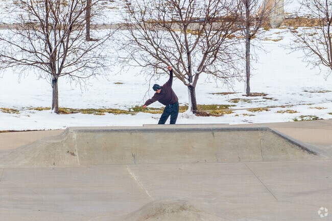 Skateboarders will appreciate the ramps and ledges of Skyline Park’s skate park.