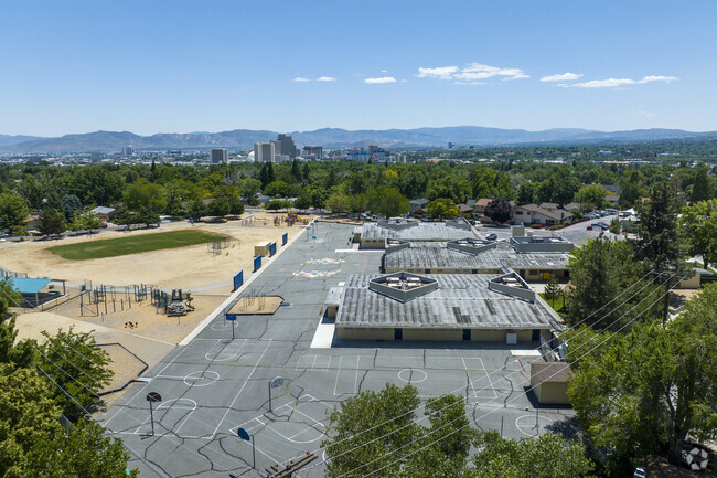 Peavine Elementary is approximately ten minutes from Downtown Reno,=.