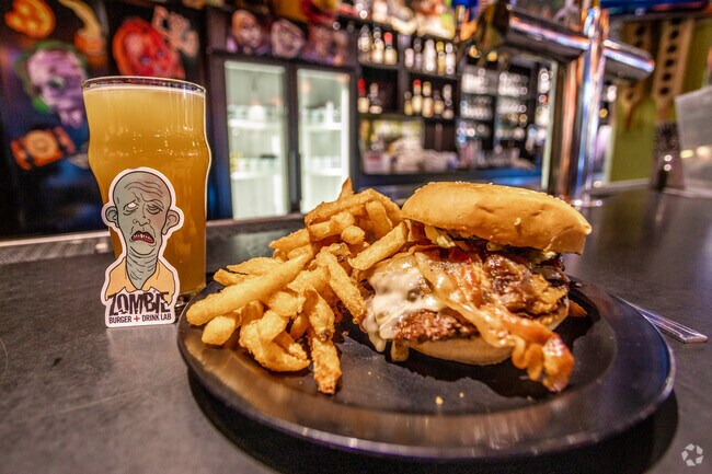 Grab a drink and a bite to eat at Zombie Burger in East Village.