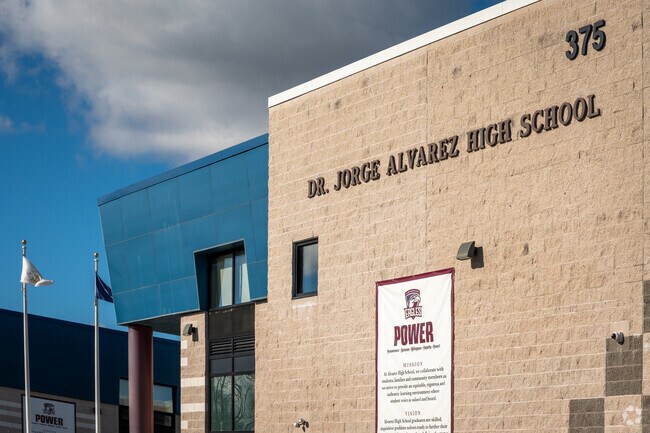 Dr. Jorge Alvarez High School serves students in Providence’s Elmwood area.