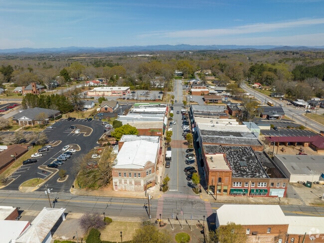 The downtown area of Liberty SC is a quiet town at the foot of the Blue Ridge Mountains