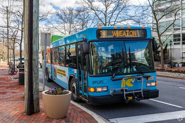 The Montgomery County bus system has many stops located in Kentlands.