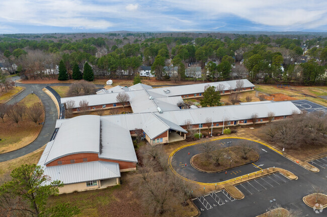 An aerial view of Shady Grove Elementary School.