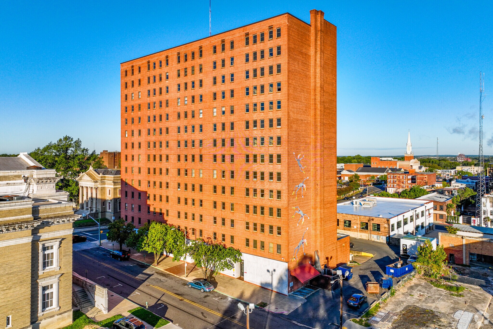 Residents enjoy skyline views from Fairmont Apartments in Downtown Riverfront.