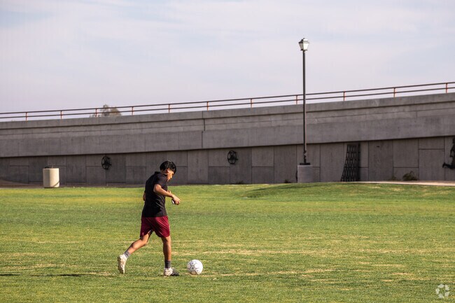 Practice your soccer kicks at Mecca Sports Complex.
