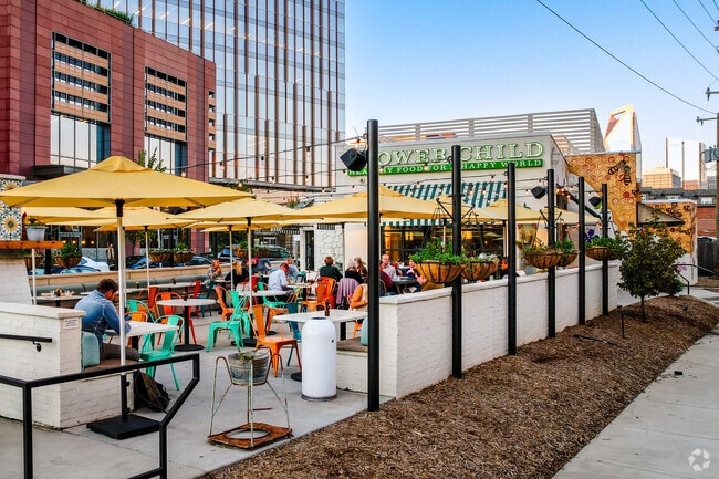 Enjoy a healthy vegan dinner at Flower Child Restaurant in SouthEnd.