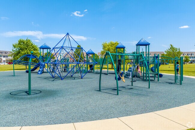 The modern playground equipment at Billy O'Phillips Park is a huge hit with children.