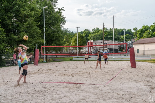 Barefield Recreational Complex hosts frequent beach volleyball games.