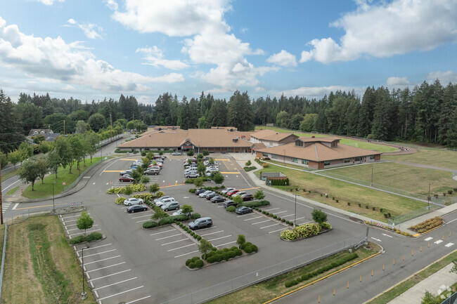Tumwater Middle School has expanse fields surrounding it.