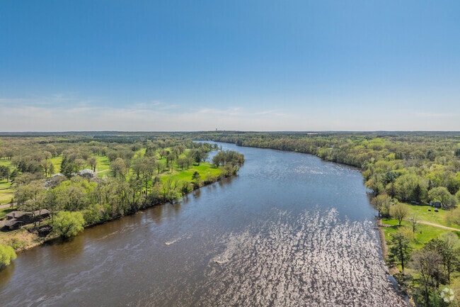 The Mississippi River runs through the city of Little Falls.