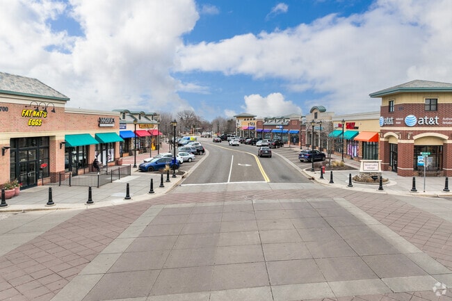 Silver Lake Village Shopping Center has restaurants, local goods, clothing & small businesses.