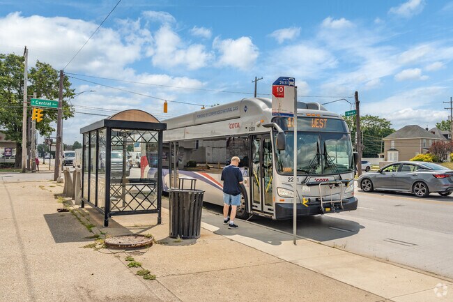 COTA Bus line 10 has several bus stops on West Broad Street.