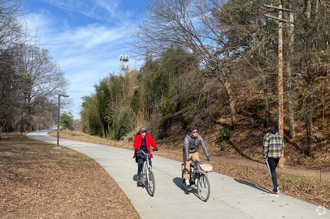 Walkers, joggers and cyclists traverse the city via the Atlanta BeltLine.