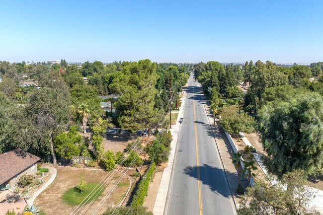 Former horse properties are hidden behind trees on Garnsey Avenue.