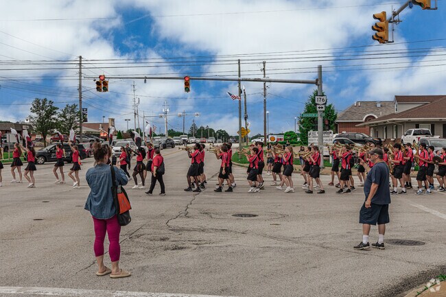 The Broadview Heights marching band closes the Memorial Day parade.