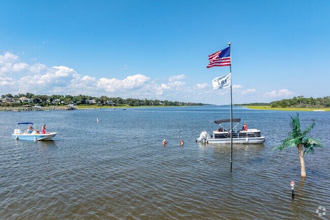 You can pay to dock your boat at the sandbar near Eastwind-Piney Acres.
