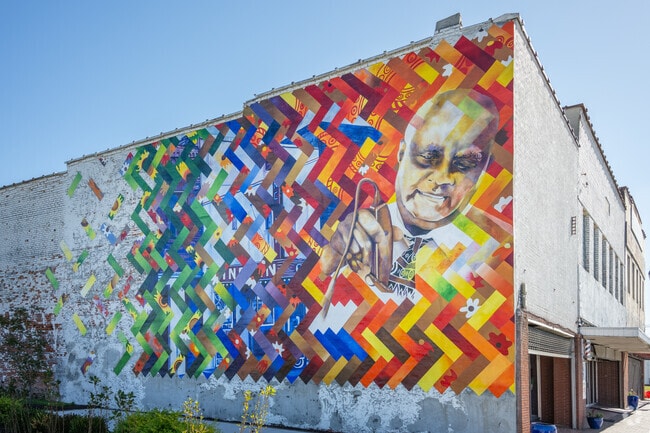 Colorful murals display the rich history of Florence near Quinby Estates.