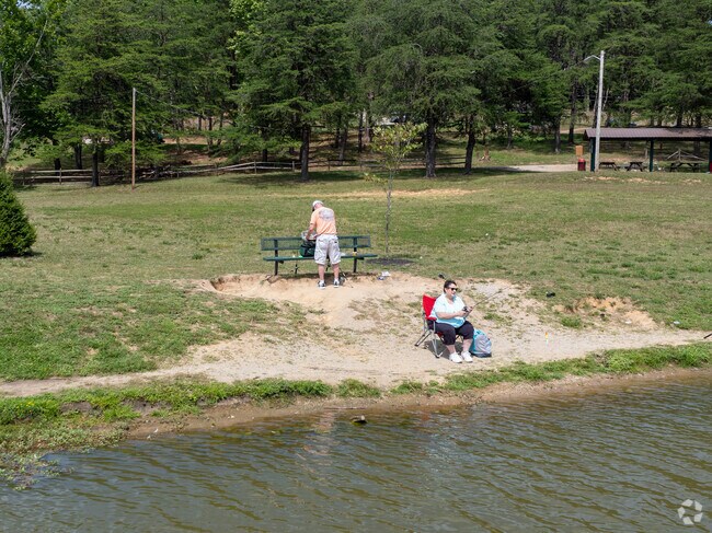 This couple are enjoying some fishing at Ridenour Memorial Park in the Cross Lanes area.