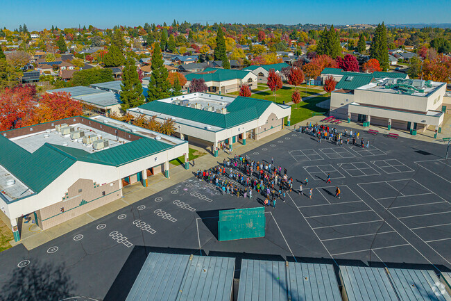 Students line up when bell rings at Antelope Creek Elementary School.