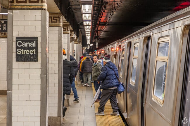 Multiple subway lines converge on Canal Street, with access to the N, Q, R and W at Broadway and the 6 train at Lafayette.