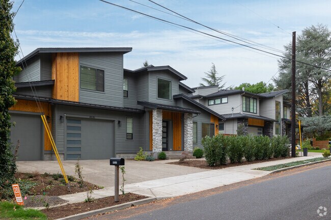 Modern homes, like these on SW 53rd Ave, can be found in pockets around Bridlemile.