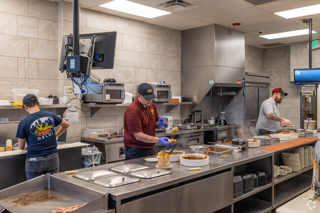 Diners of Delshire can head to Skyline Chili, a diner chain known for its famous brand of Greek chili served over spaghetti and hot dogs.