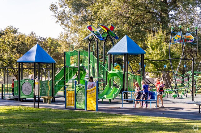 Children love playing on the playgrounds at Legion Park near Masonville.