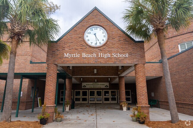 Myrtle Beach High School has the popular clock in the front entrance to display the time