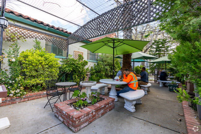 Elmhurst residents can enjoy their lunch in the patio at Cottage Mart.