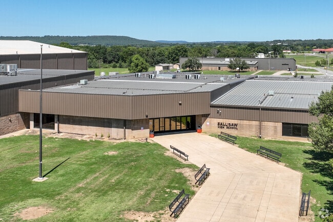Sallisaw High School receives average scores with a B on Niche.