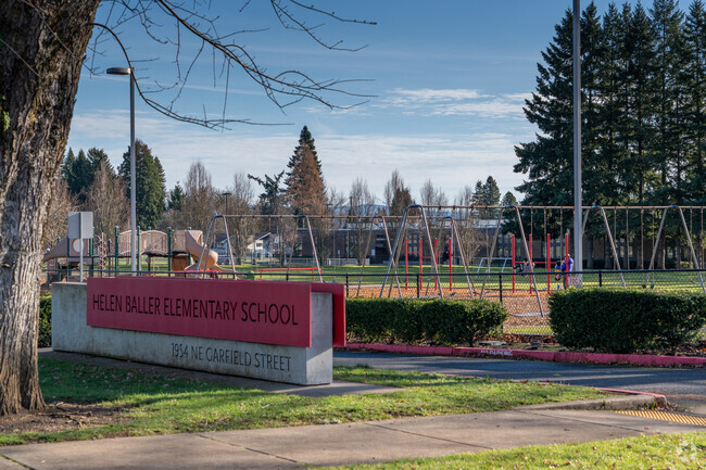 Playground and sports field next to Helen Baller Elementary School.