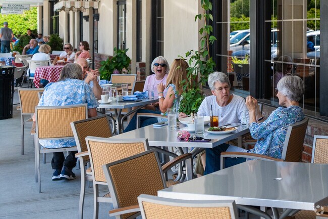 The Bleu Olive offers outdoor seating in Croasdaile Commons.