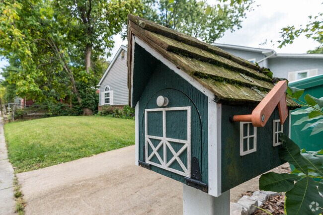 A whimsical mailbox in the town of Fairmount Heights.