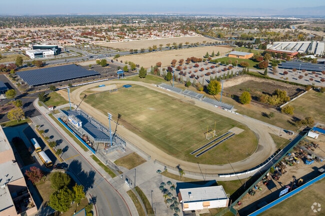 Bakersfield Christian High School's football field is located off the north entrance to school.