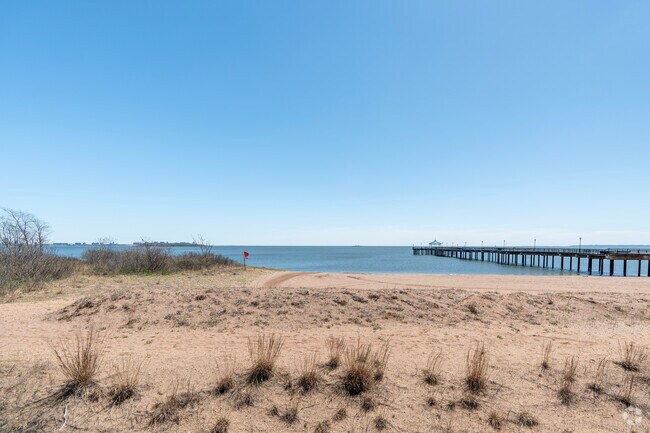 Steps from many homes at the namesake Midland Beach, locals will find a stretch of soft sand.