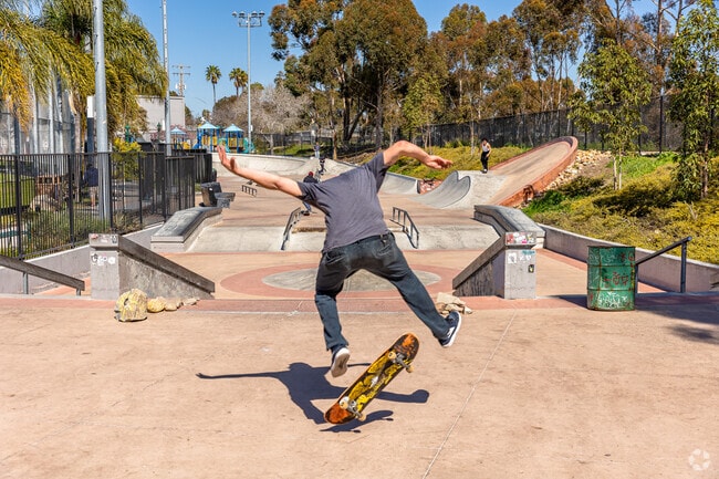 Park De Le Cruz of person doing a kickflip.