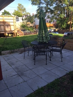 Outdoor patio in rear of house