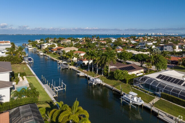 From high above Longboat Key you get a view of the waterfront homes along the canals.