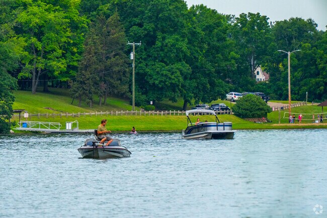 Boaters can access Thompson Lake with an annual pass, at the nearby Scofield Park.